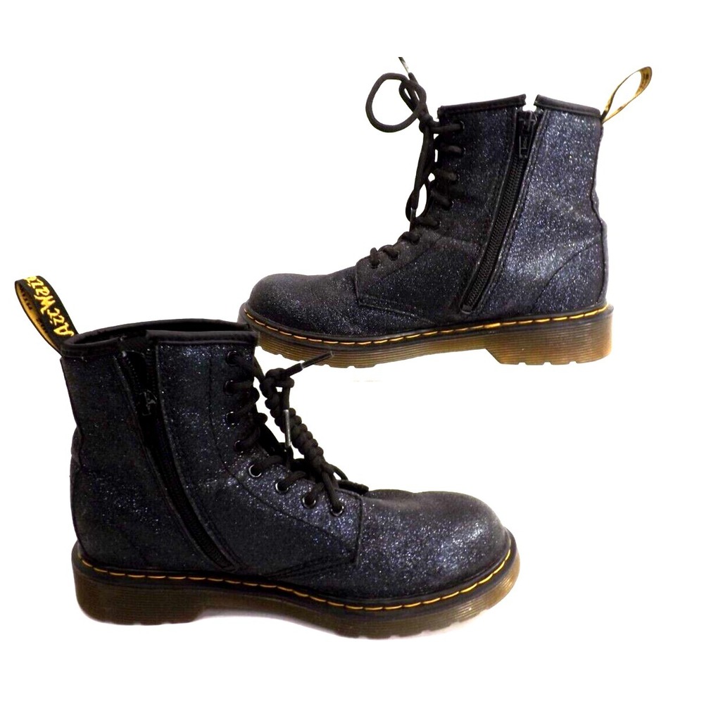 Dr. Martens Delaney Glitter Silver over Purple/Blue glitter boots -Ladies Size 5 - Picture 3 of 16